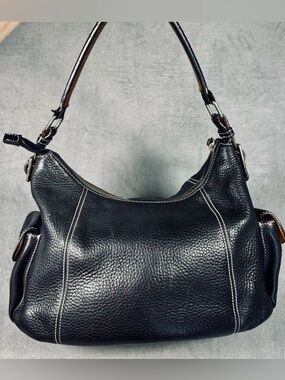 “Dooney & Bourke” Legacy Black Pebbled Leather Shoulder/Hobo  Bag.